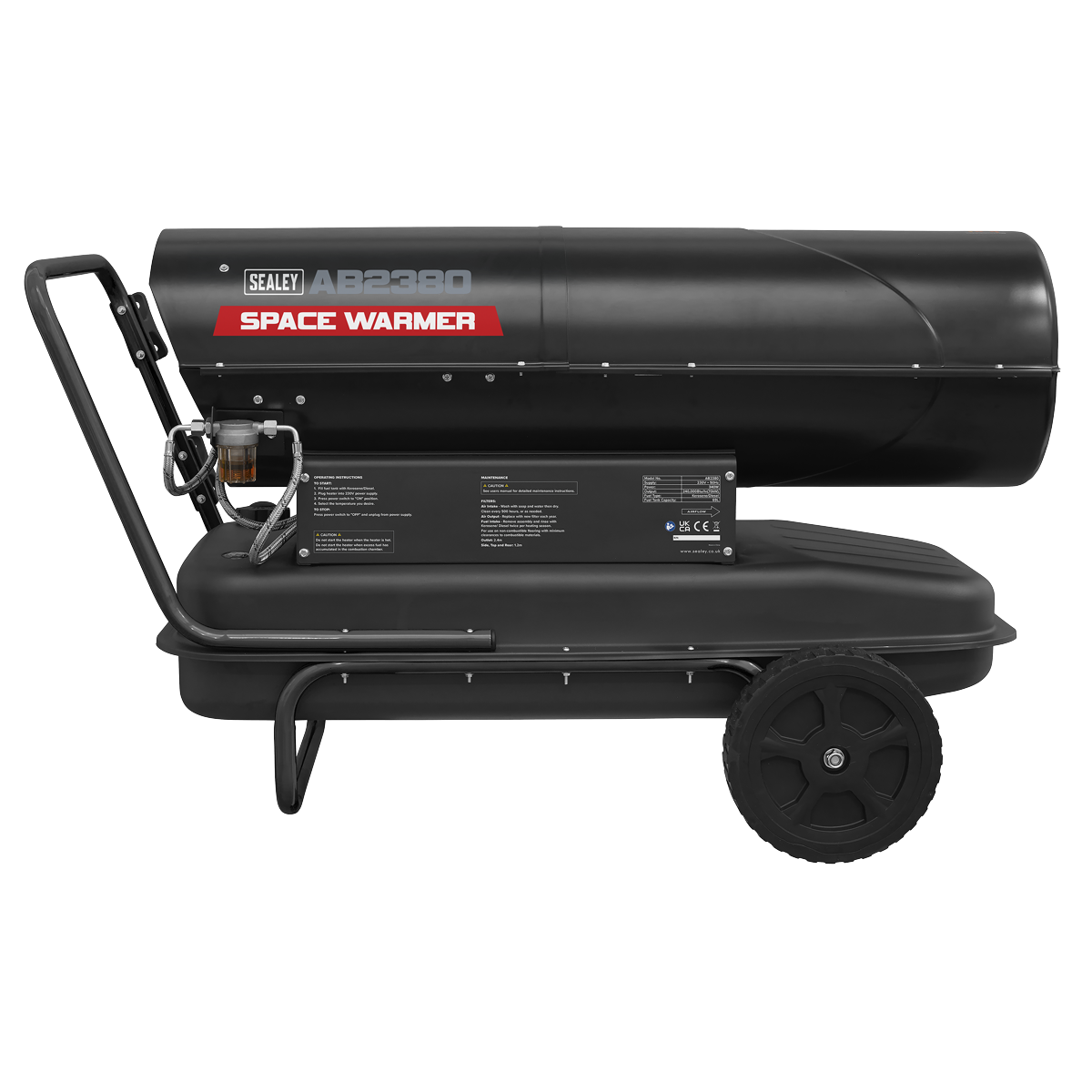 Sealey Space Warmer® Kerosene/Diesel Heater with Wheels 240,000Btu/hr AB2380