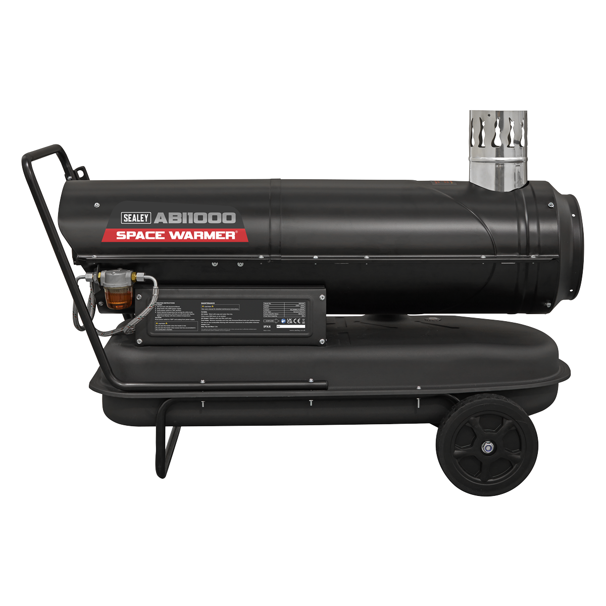 Sealey Space Warmer® Indirect Kerosene/Diesel Heater with Wheels 102,000Btu/hr ABI1000