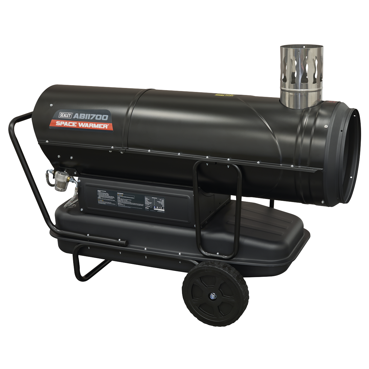 Sealey Space Warmer® Indirect Kerosene/Diesel Heater with Wheels 170,000Btu/hr ABI1700