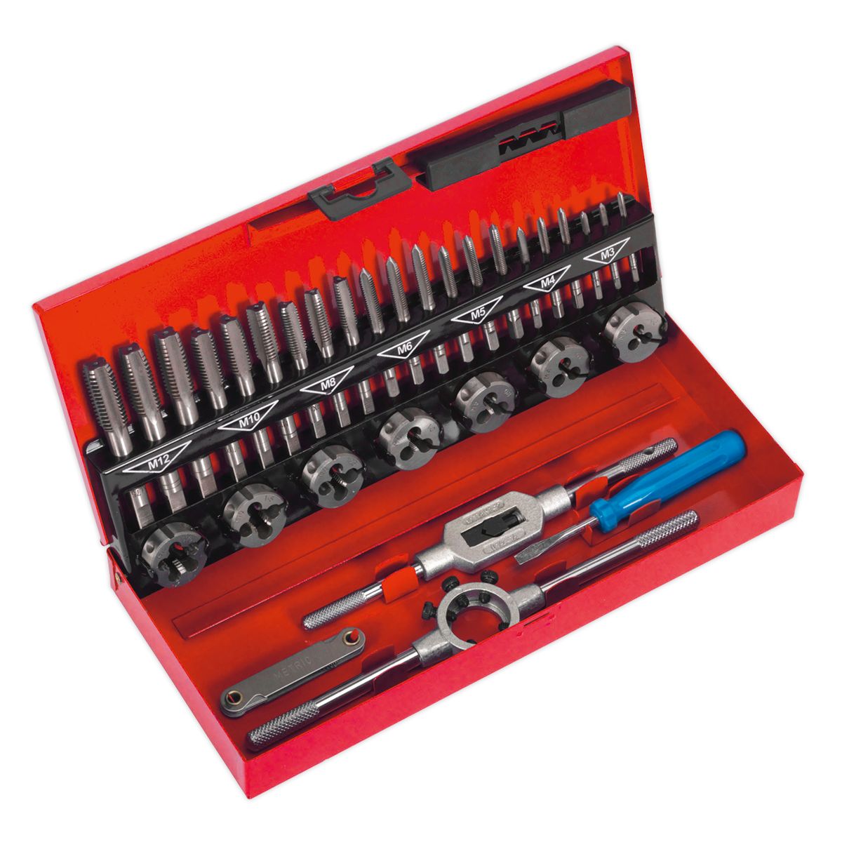 Sealey Metric Tap & Die Set Split Dies 32pc AK3015
