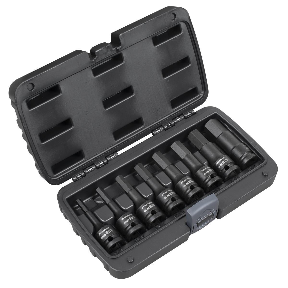 Sealey Premier Imperial Hex Impact Socket Bit Set 1/2"Sq Drive 8pc AK5600