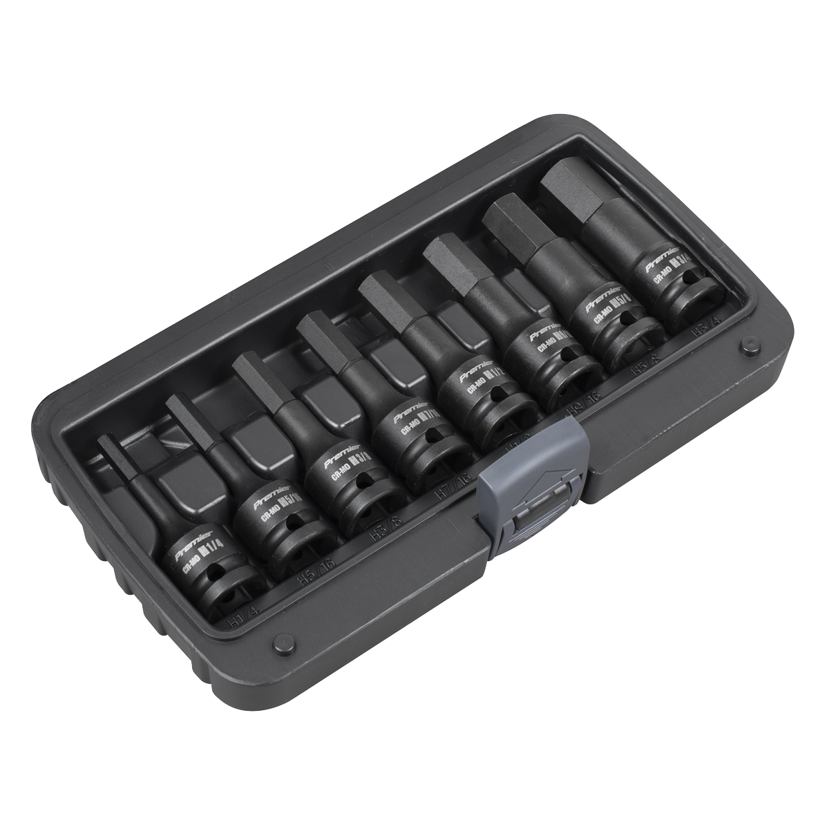 Sealey Premier Imperial Hex Impact Socket Bit Set 1/2"Sq Drive 8pc AK5600
