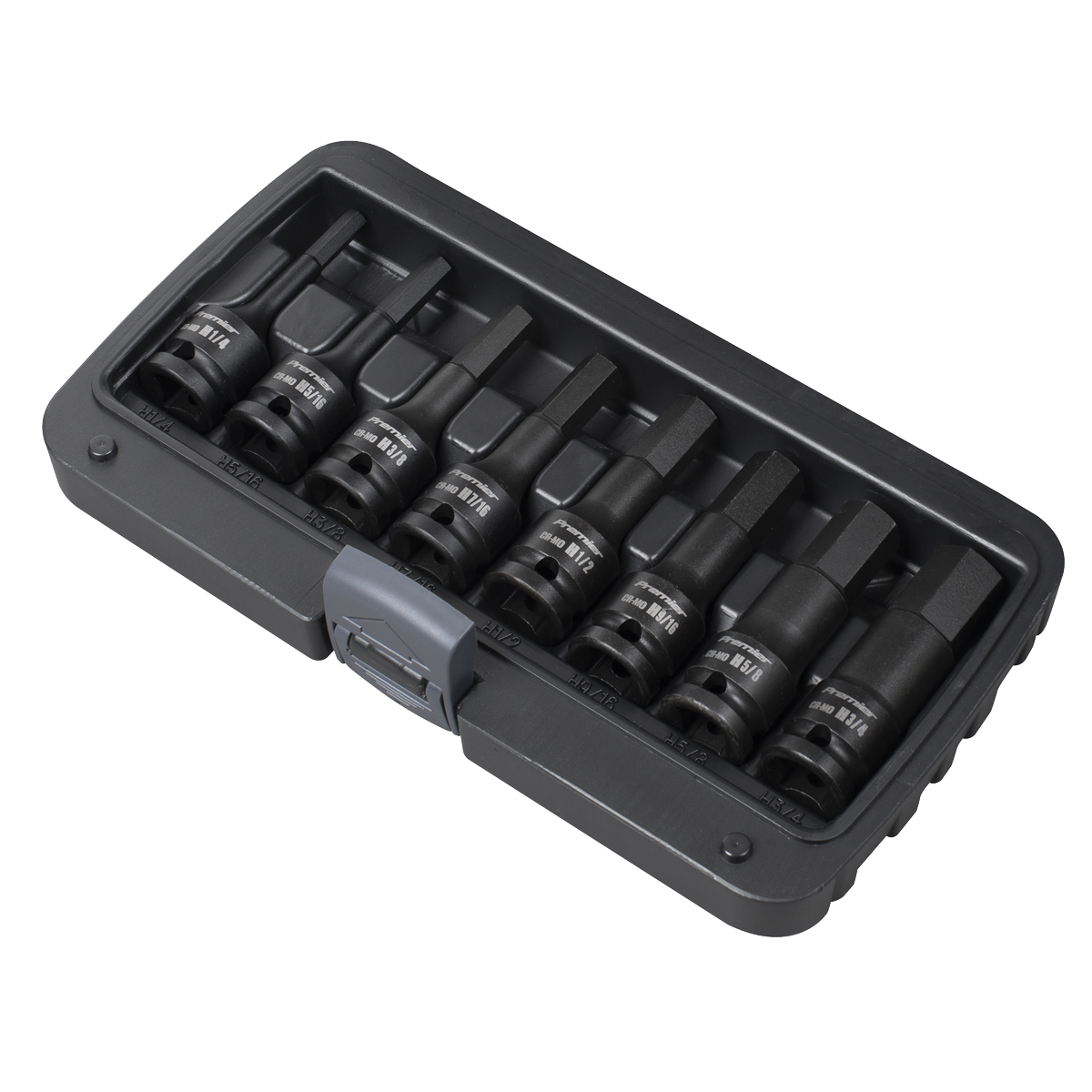 Sealey Premier Imperial Hex Impact Socket Bit Set 1/2"Sq Drive 8pc AK5600