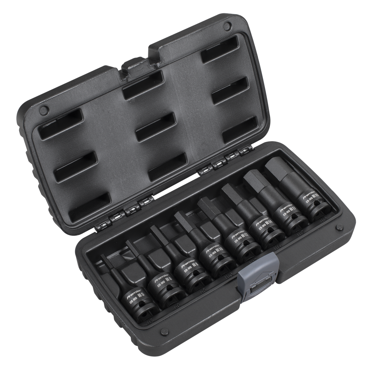 Sealey Premier Hex Impact Socket Bit Set 1/2"Sq Drive 8pc AK5601