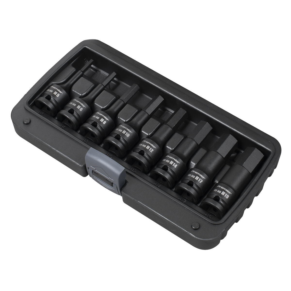 Sealey Premier Hex Impact Socket Bit Set 1/2"Sq Drive 8pc AK5601