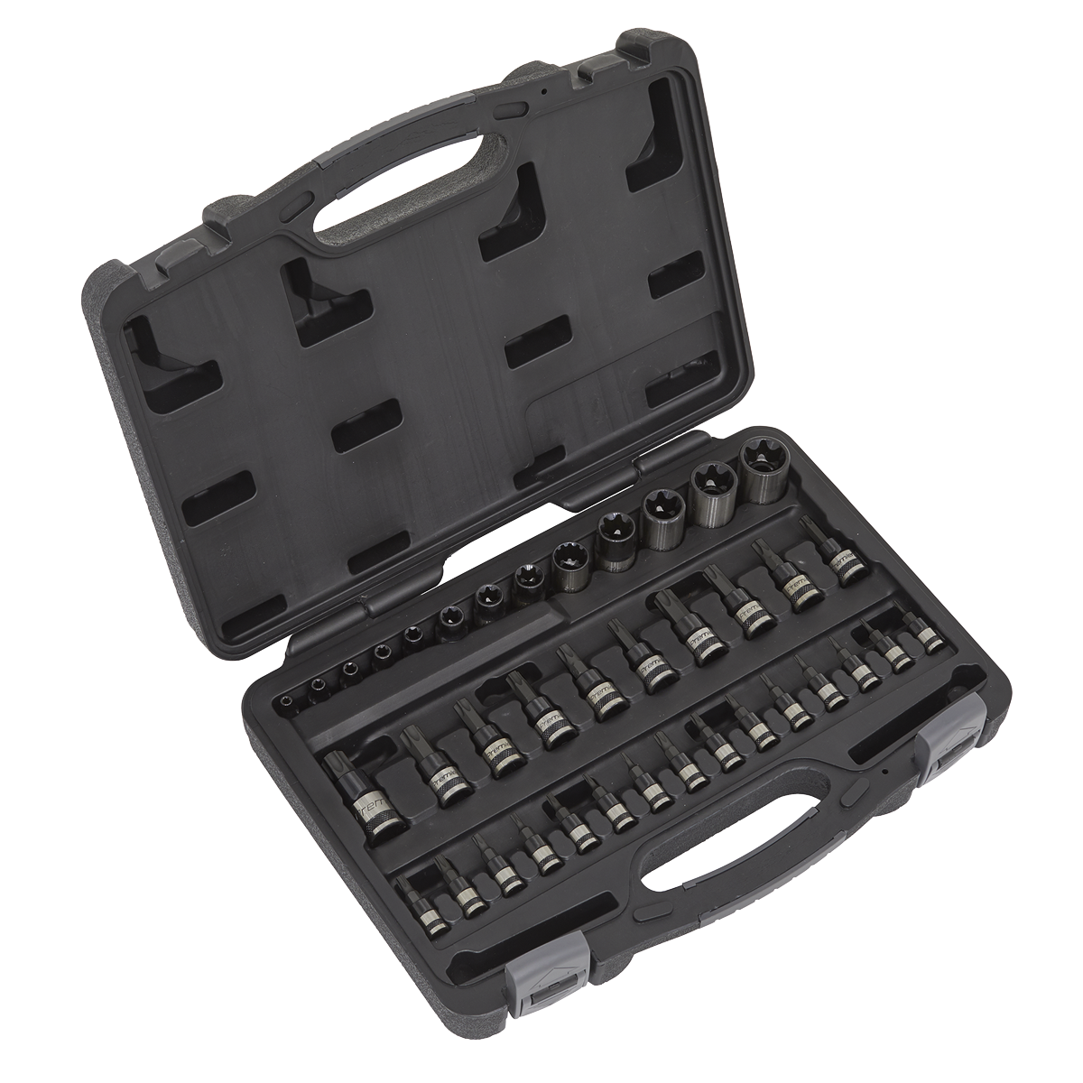 Sealey Premier Black TRX-Star* Socket & Security Socket Bit Set 1/4", 3/8" & 1/2"Sq Drive 38pc AK6197B
