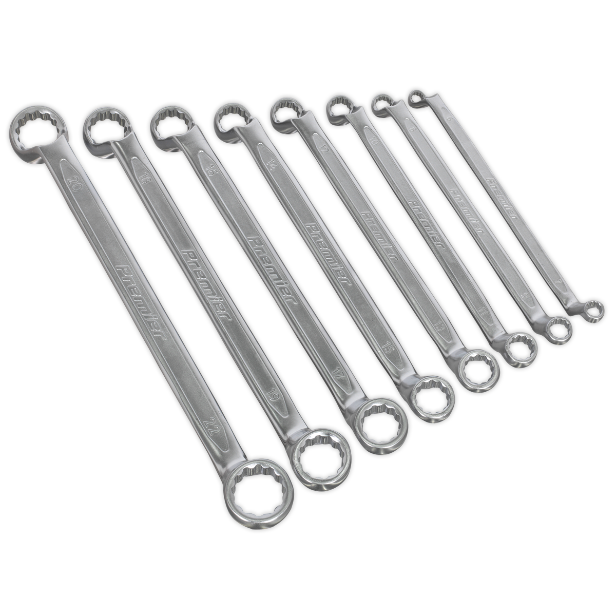 Sealey Premier Offset Double End Ring Spanner Set 8pc AK63257
