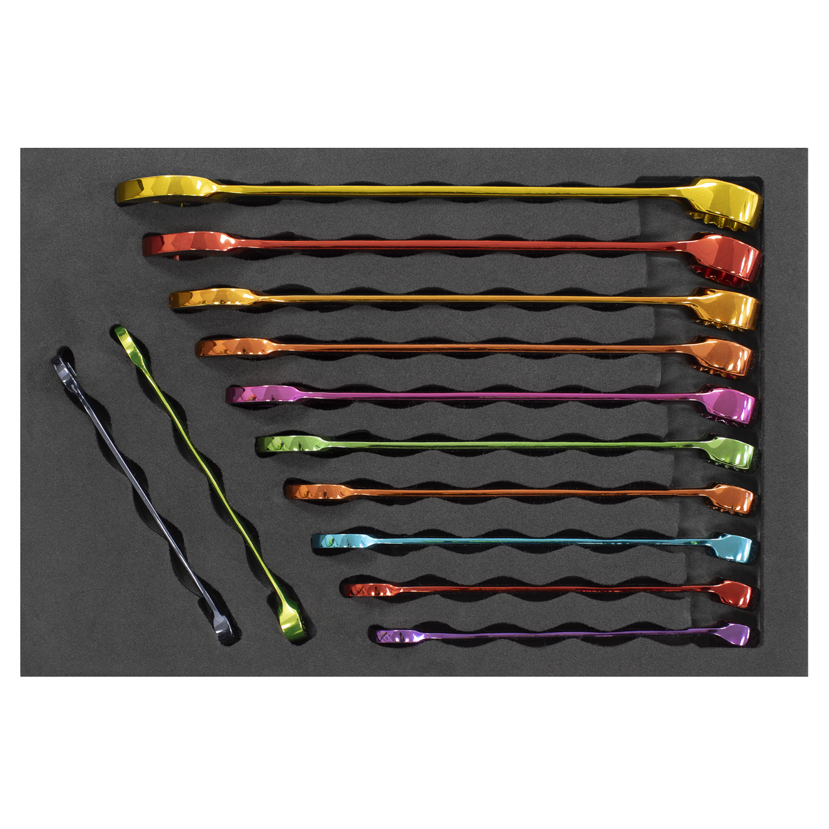 Sealey Premier Multi-Coloured Combination Spanner Set 12pc AK63267