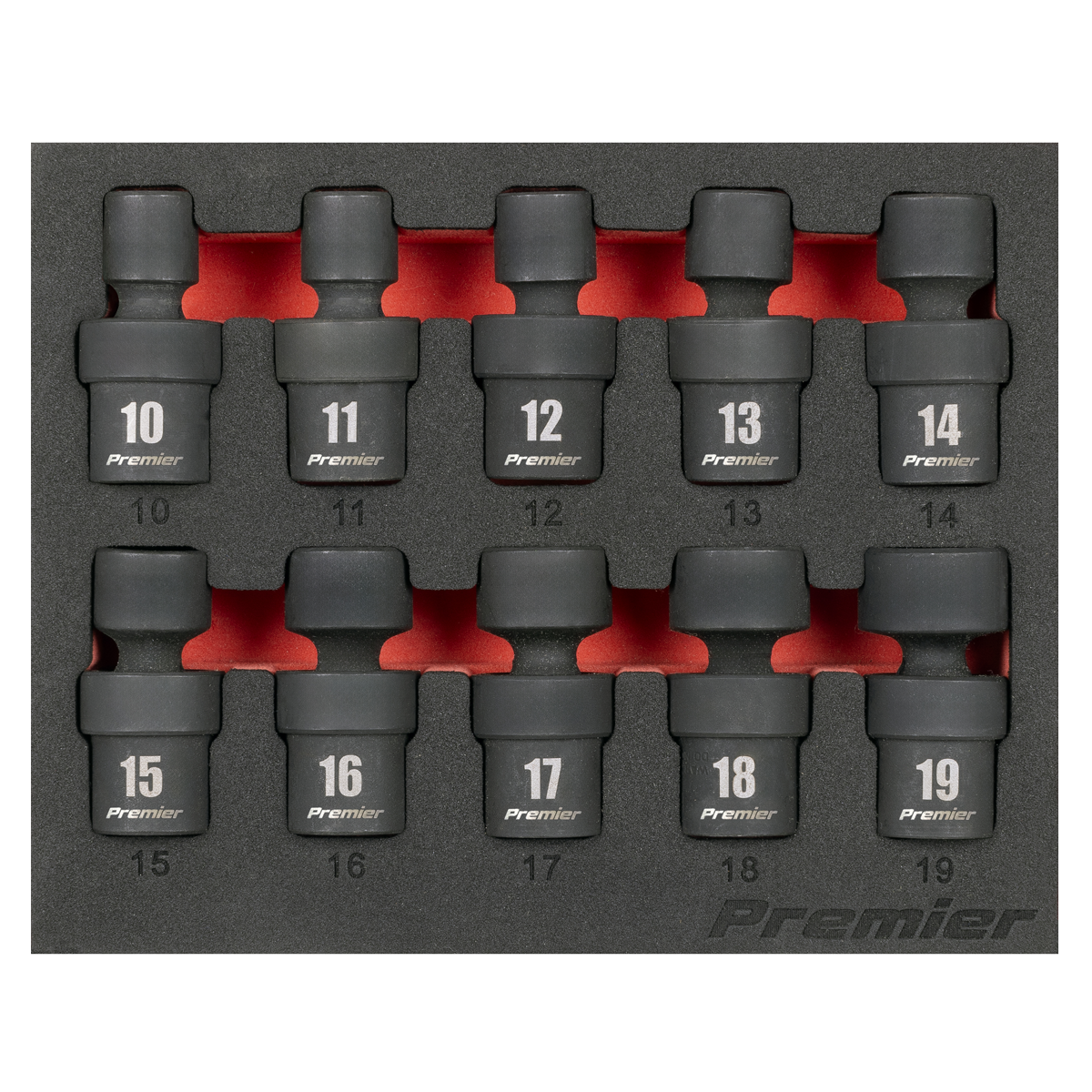 Sealey Premier Universal Joint Impact Socket Set 3/8"Sq Drive 10pc AK68220