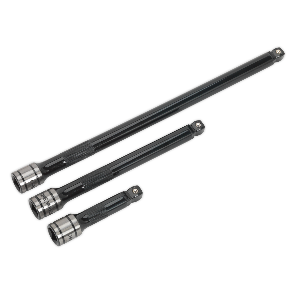 Sealey Premier Black Wobble/Rigid Extension Bar Set 3/8"Sq Drive 3pc AK7691