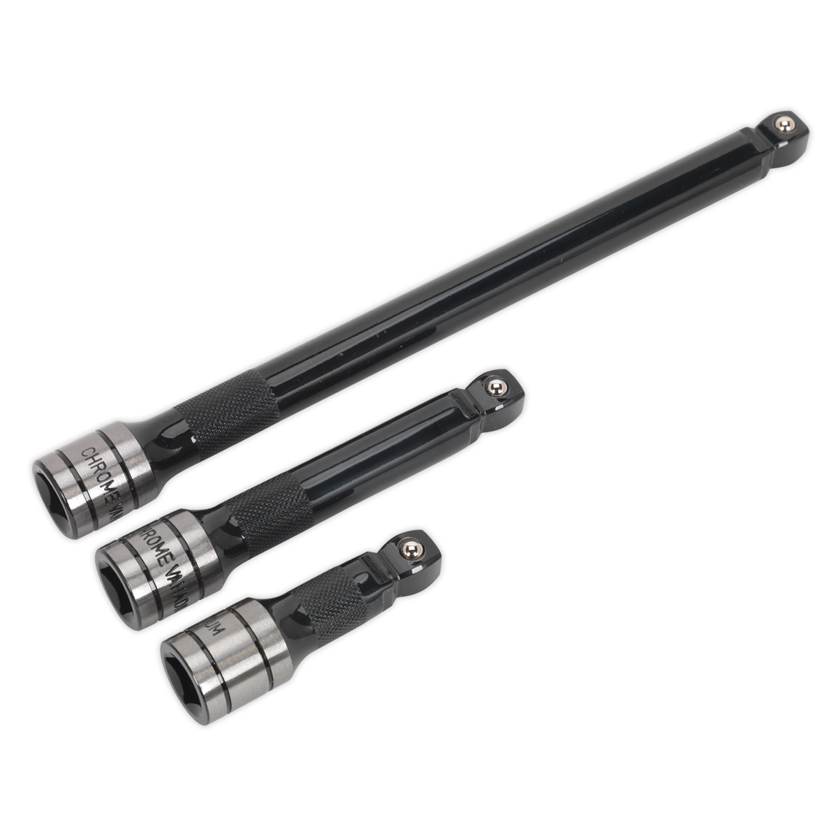 Sealey Premier Black Wobble/Rigid Extension Bar Set 1/2"Sq Drive 3pc AK7692