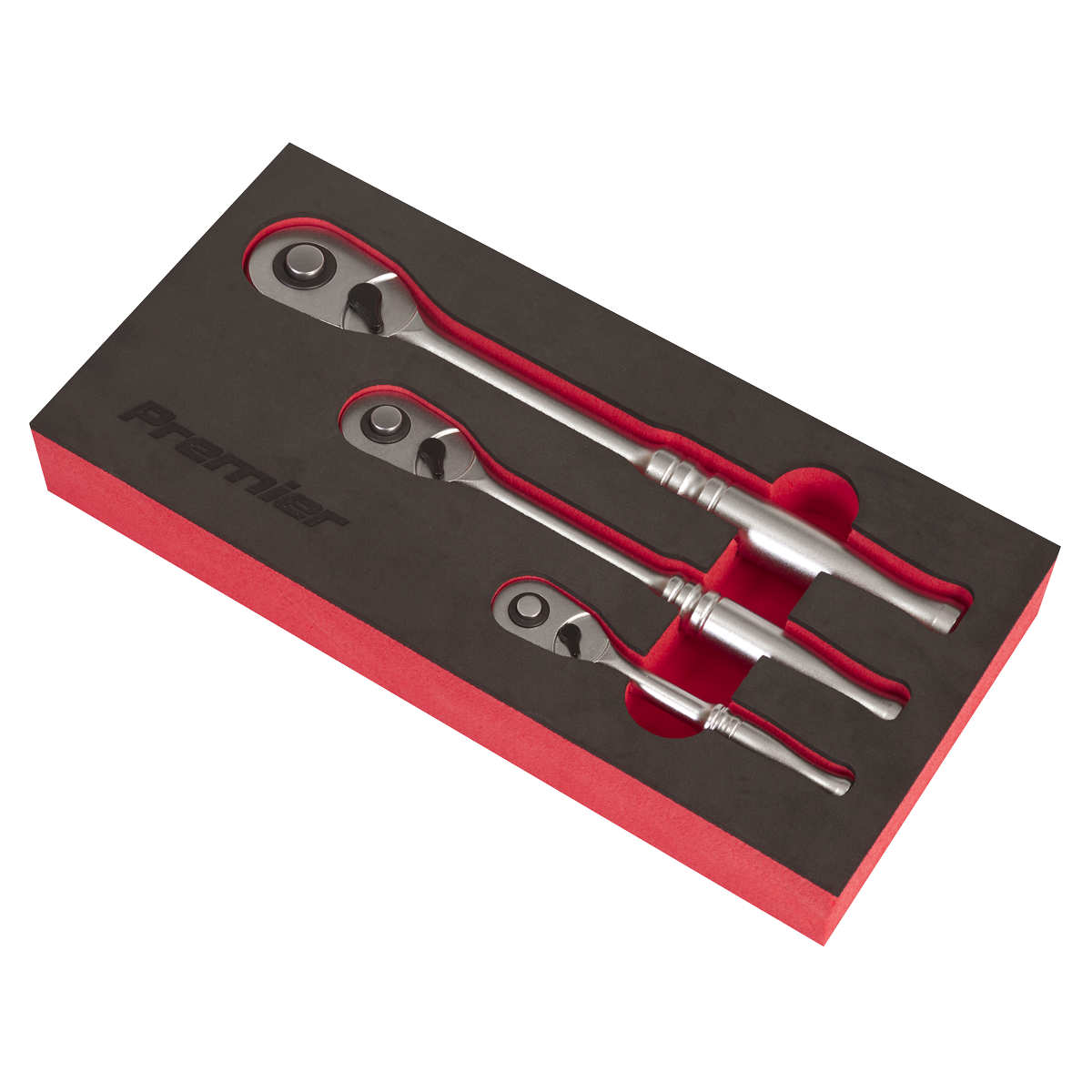 Sealey Premier Platinum Pear-Head Ratchet Wrench Set with Flip Reverse 3pc AK7933