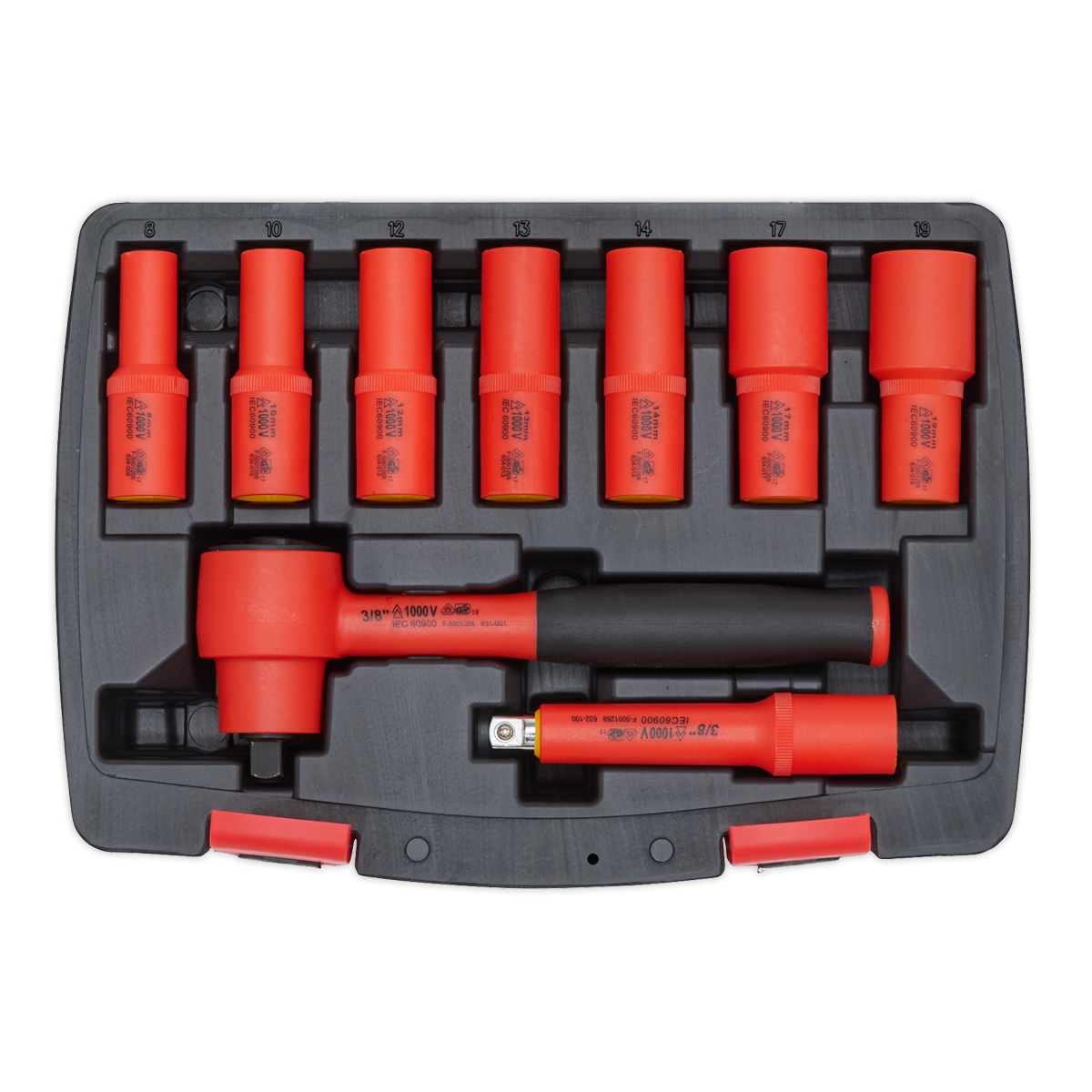 Sealey Premier Insulated Socket Set 3/8"Sq Drive 9pc - VDE Approved AK7942