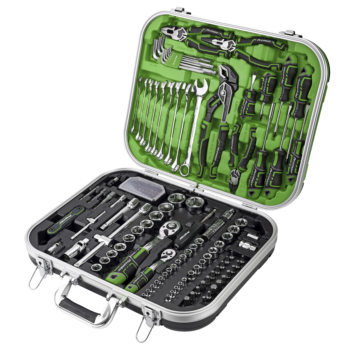 Sealey Premier Mechanic's Tool Kit 144pc - Hi-Vis Green AK7980HV