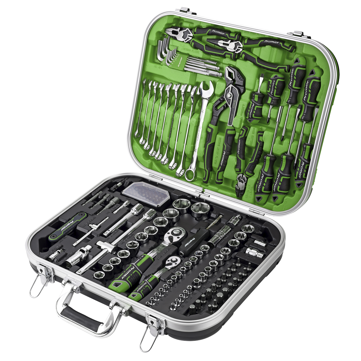Sealey Premier Mechanic's Tool Kit 144pc - Hi-Vis Green AK7980HV