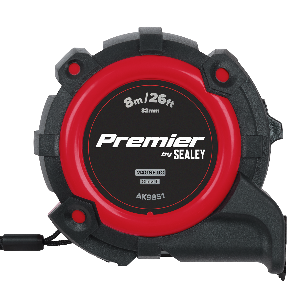 Sealey Premier Metric/Imperial Tape Measure Extra-Wide Blade 8m(26ft) x 32mm AK9851
