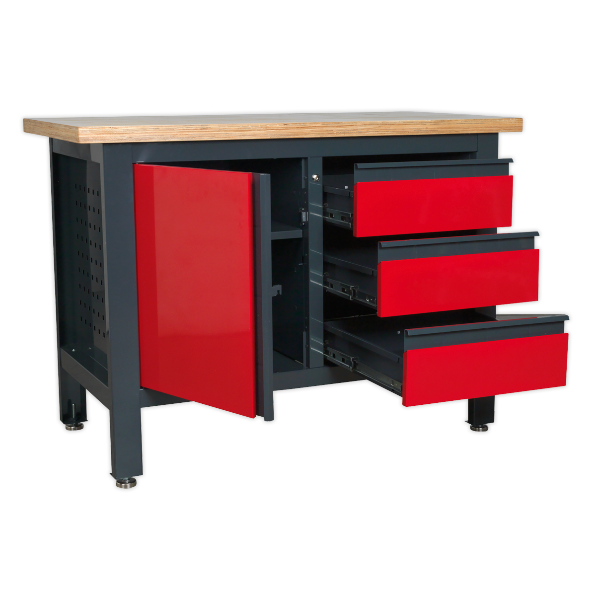 Sealey Workbench with 3 Drawers & Cupboard AP1372B