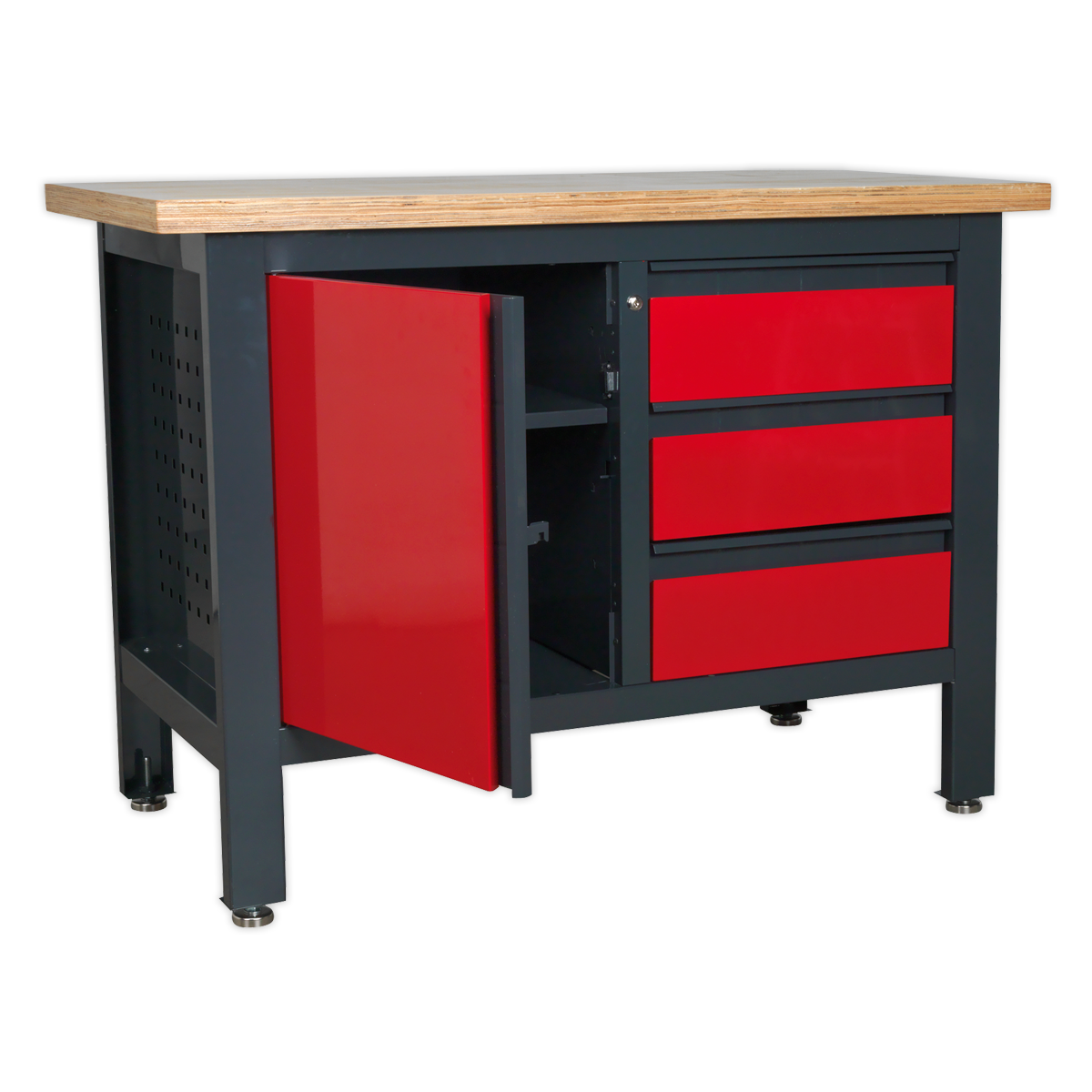 Sealey Workbench with 3 Drawers & Cupboard AP1372B