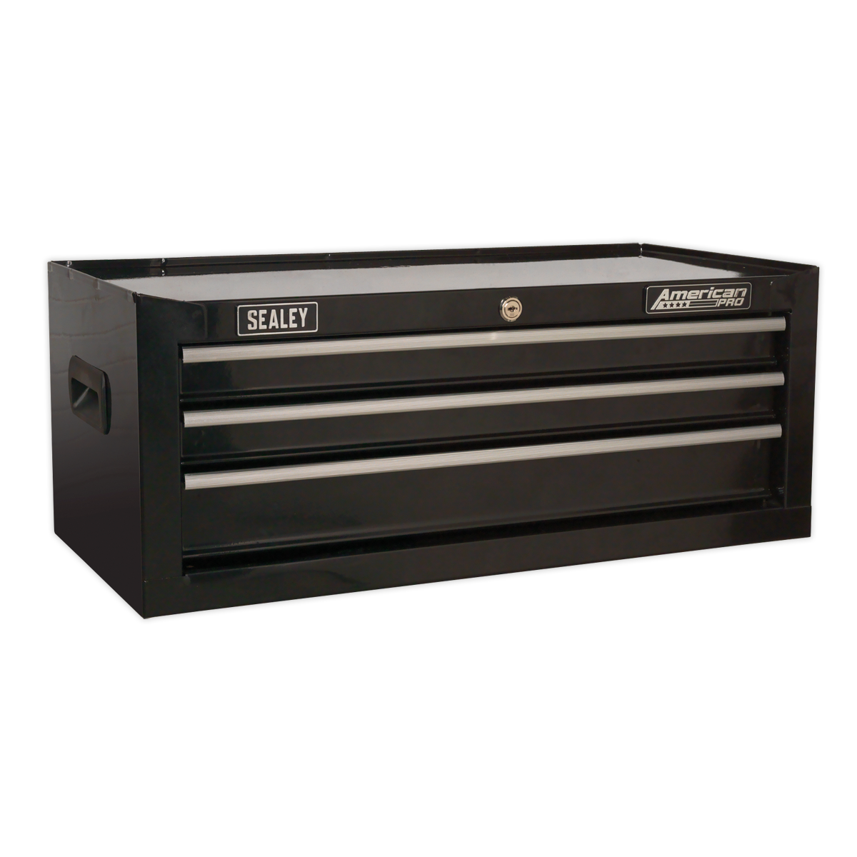 Sealey American PRO® Topchest, Mid-Box Tool Chest & Rollcab Stack 14 Drawer - Black AP22BSTACK