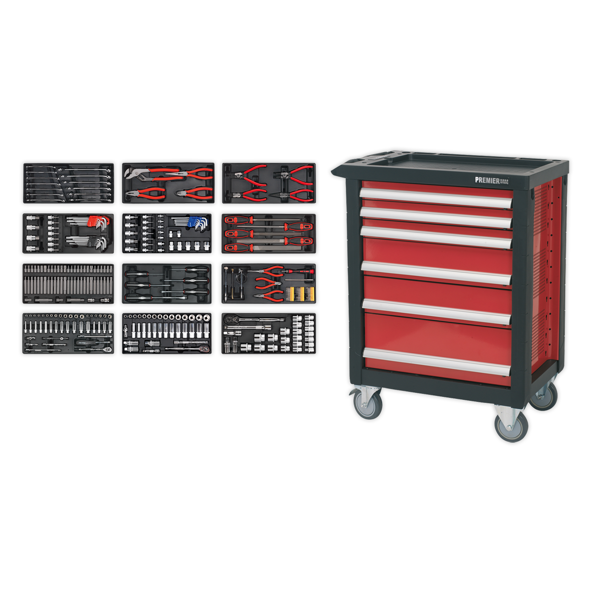 Sealey Premier™ Rollcab 6 Drawer with 298pc Tool Kit AP2406TBTC01