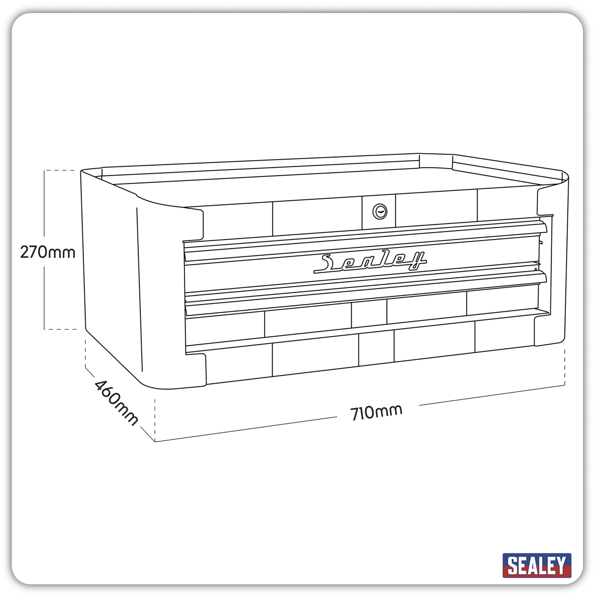 Sealey Premier™ Retro Style Mid-Box Tool Chest 2 Drawer - Blue with White Stripes AP28102BWS