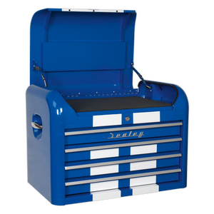 Sealey Premier™ Retro Style Topchest 4 Drawer - Blue with White Stripes AP28104BWS