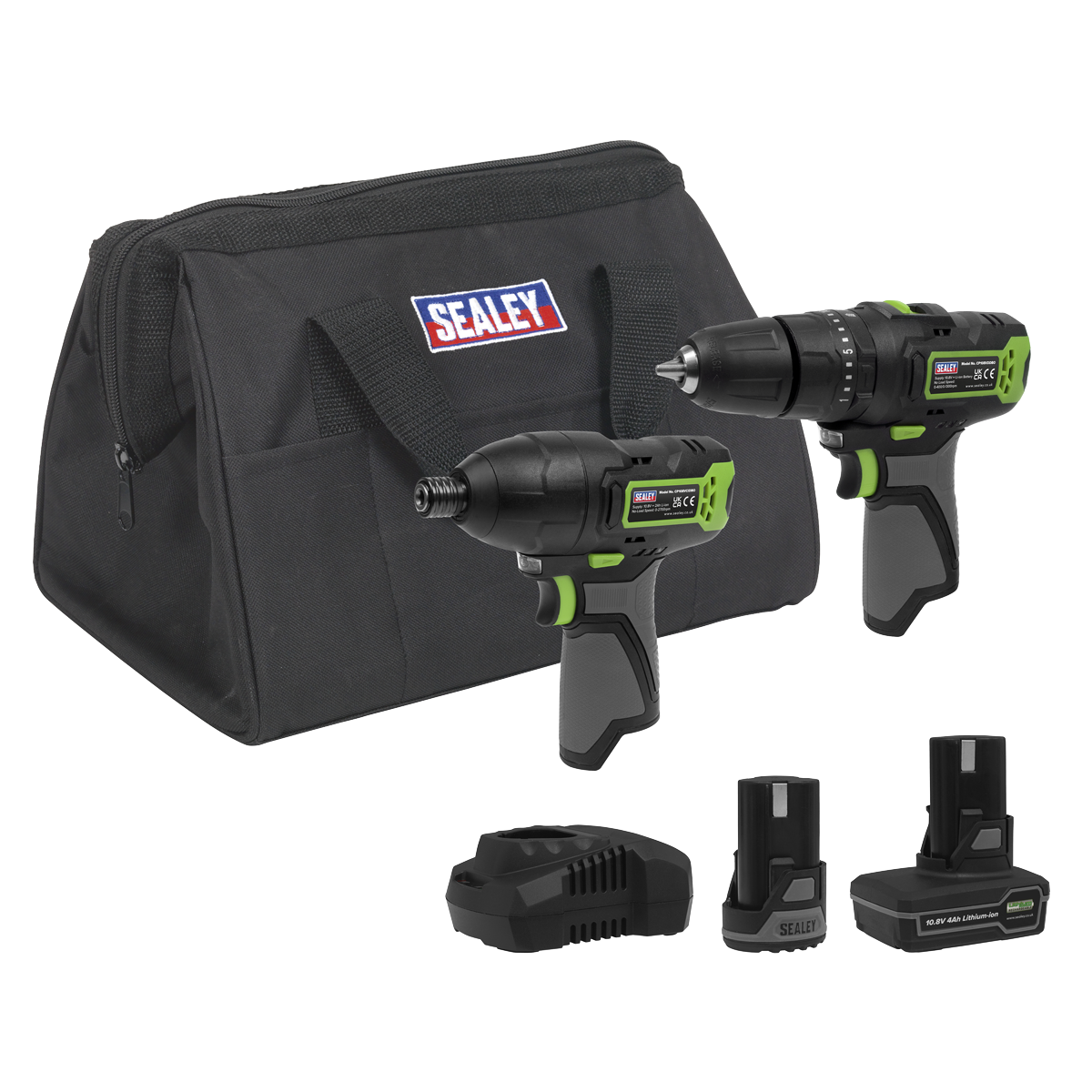 Sealey 2 x SV10.8 Series Cordless Power Tool Kit 10.8V - 2 Batteries CP108VCOMBO3
