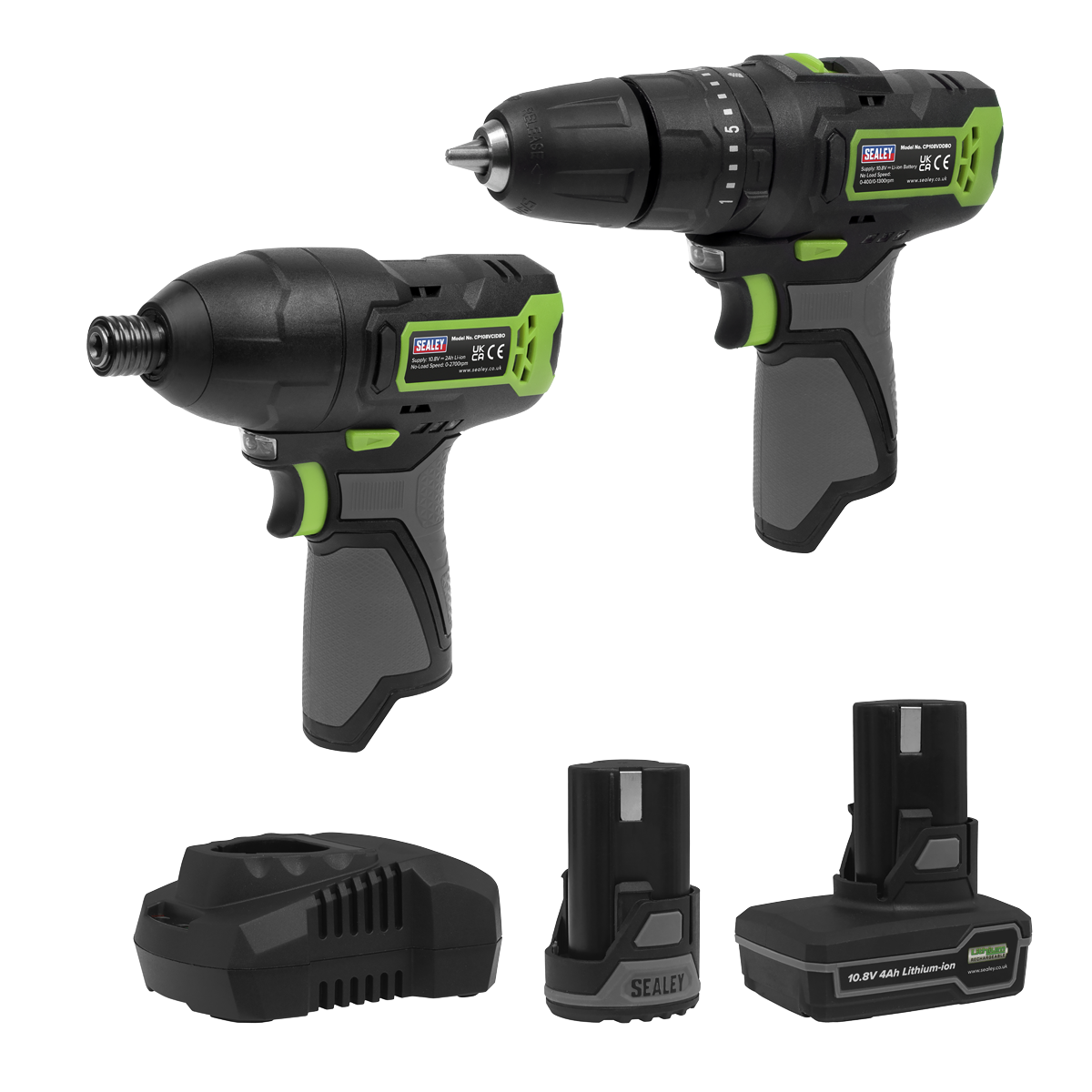 Sealey 2 x SV10.8 Series Cordless Power Tool Kit 10.8V - 2 Batteries CP108VCOMBO3