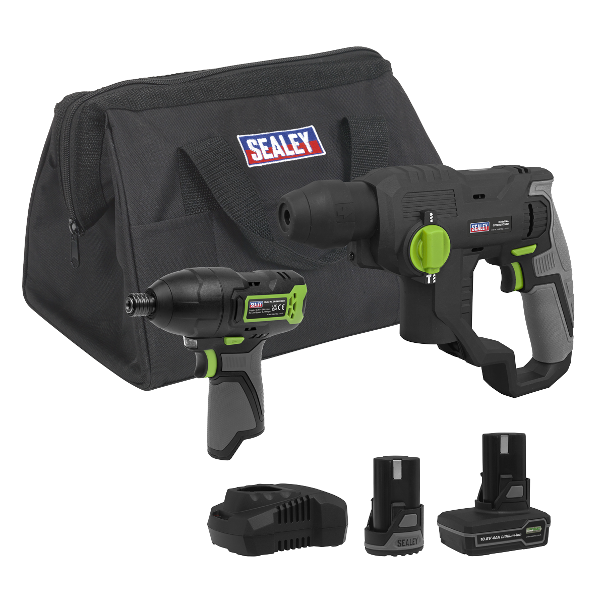 Sealey 2 x SV10.8 Series Cordless Power Tool Kit 10.8V - 2 Batteries CP108VCOMBO4