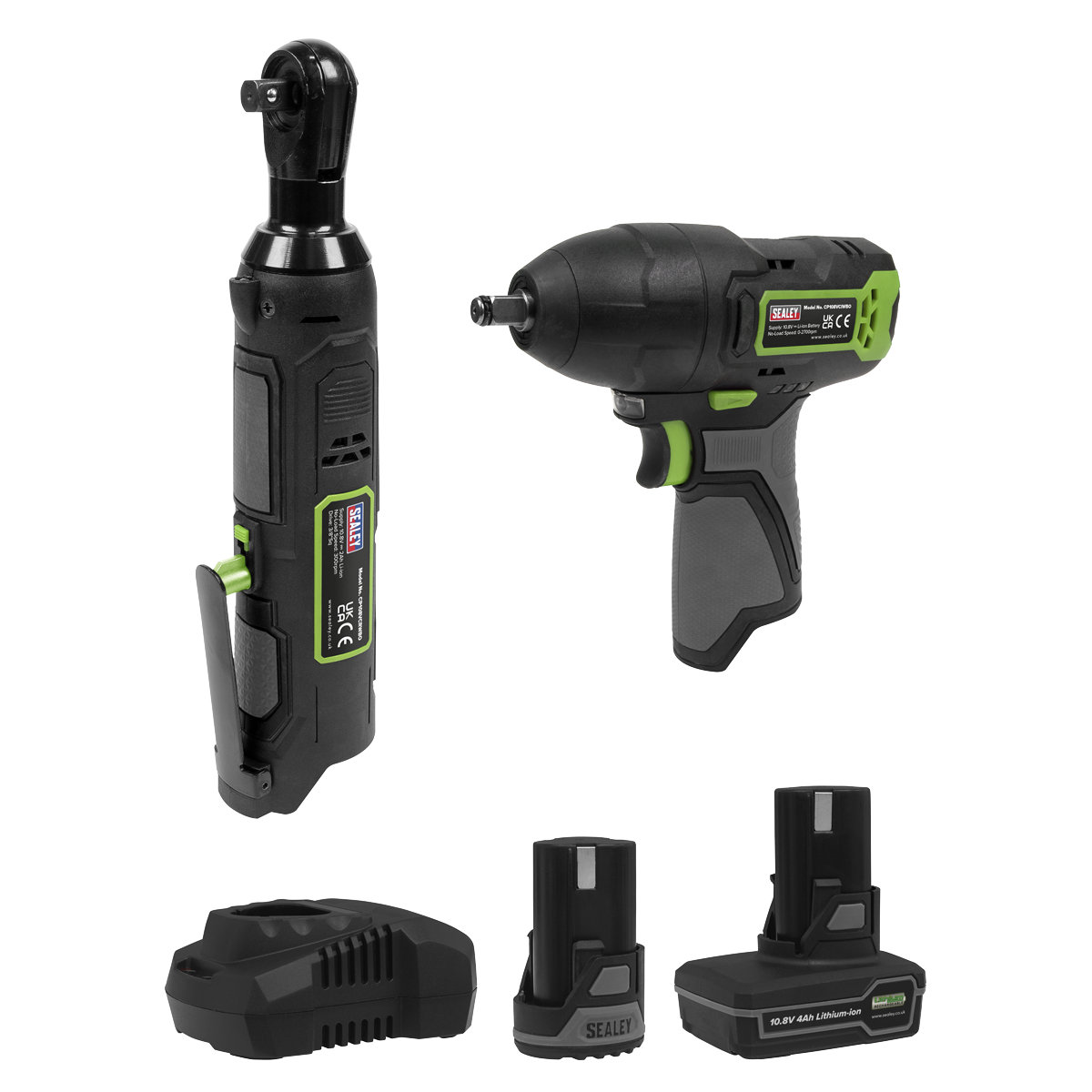 Sealey 2 x SV10.8 Series Cordless Power Tool Kit 10.8V - 2 Batteries CP108VCOMBO6