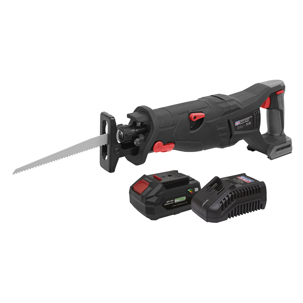 Sealey Premier SV20 Series Brushless Cordless Reciprocating Saw 20V 4Ah Kit CP20VRSXKIT1