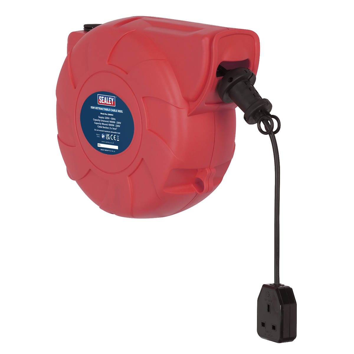 Sealey 15m Retractable Cable Reel System 1 x 230V CRM151