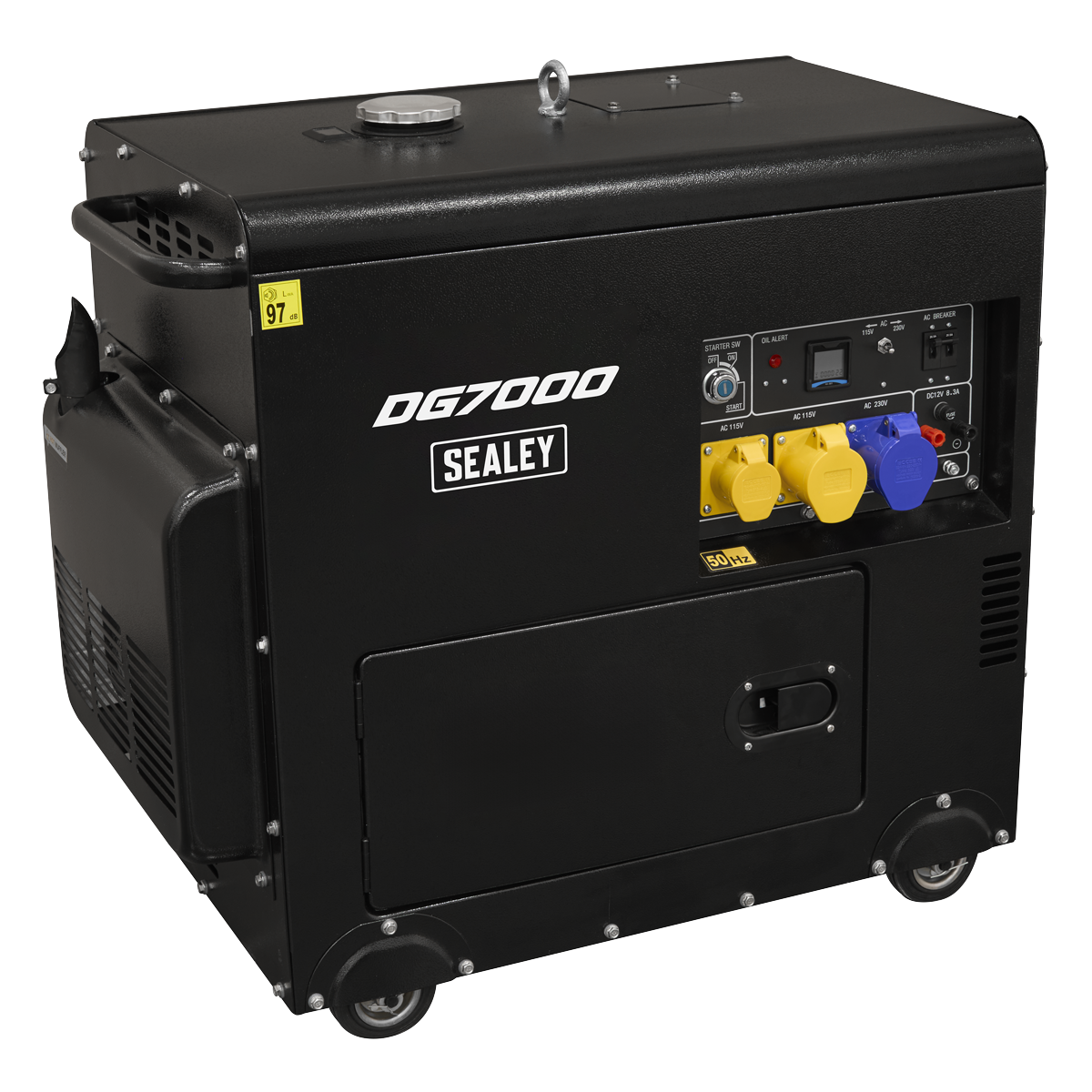 Sealey 7000W Diesel Generator 4-Stroke Engine 110/230V DG7000