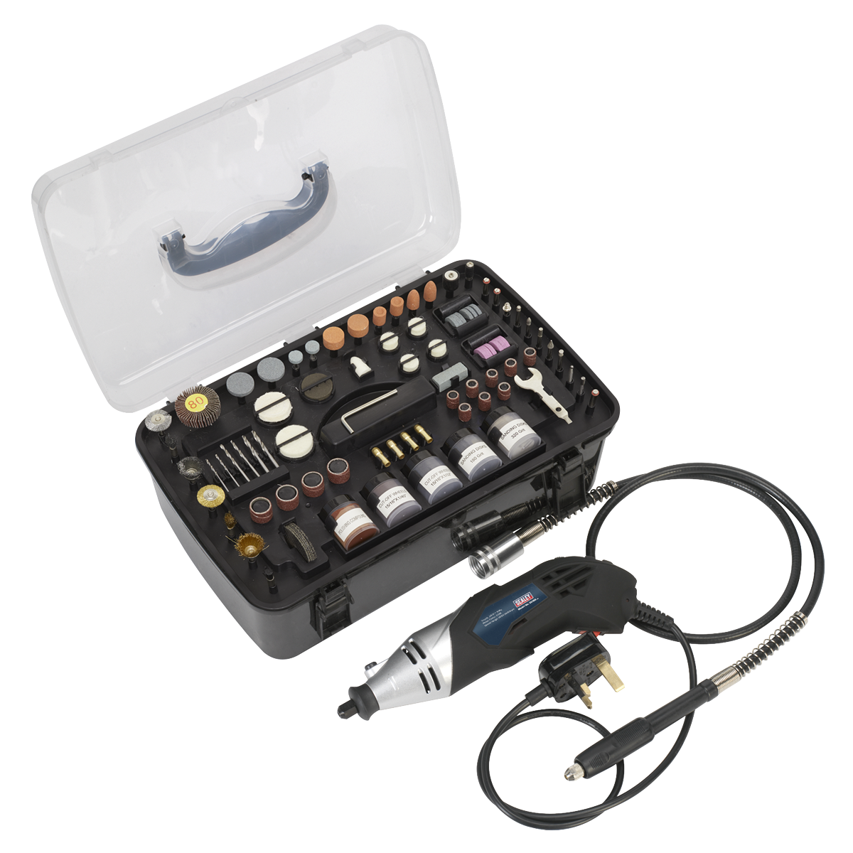Sealey Multipurpose Rotary Tool & Engraver Kit 230V 219pc E5188