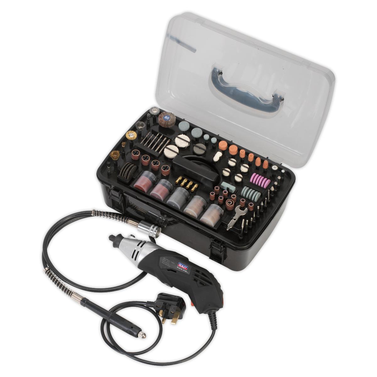 Sealey Multipurpose Rotary Tool & Engraver Kit 230V 219pc E5188