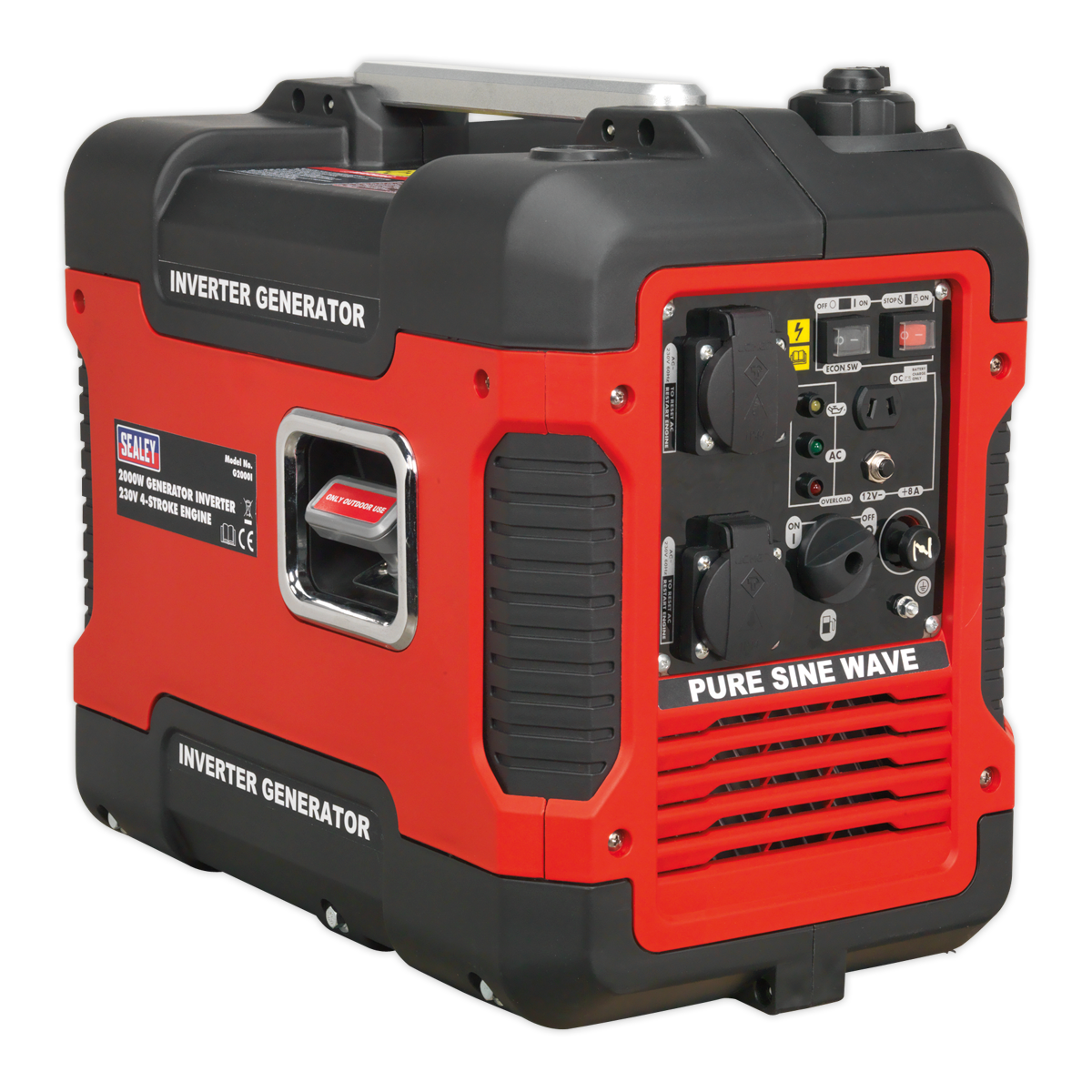 Sealey 2000W Inverter Generator 4-Stroke Engine 230V G2000I