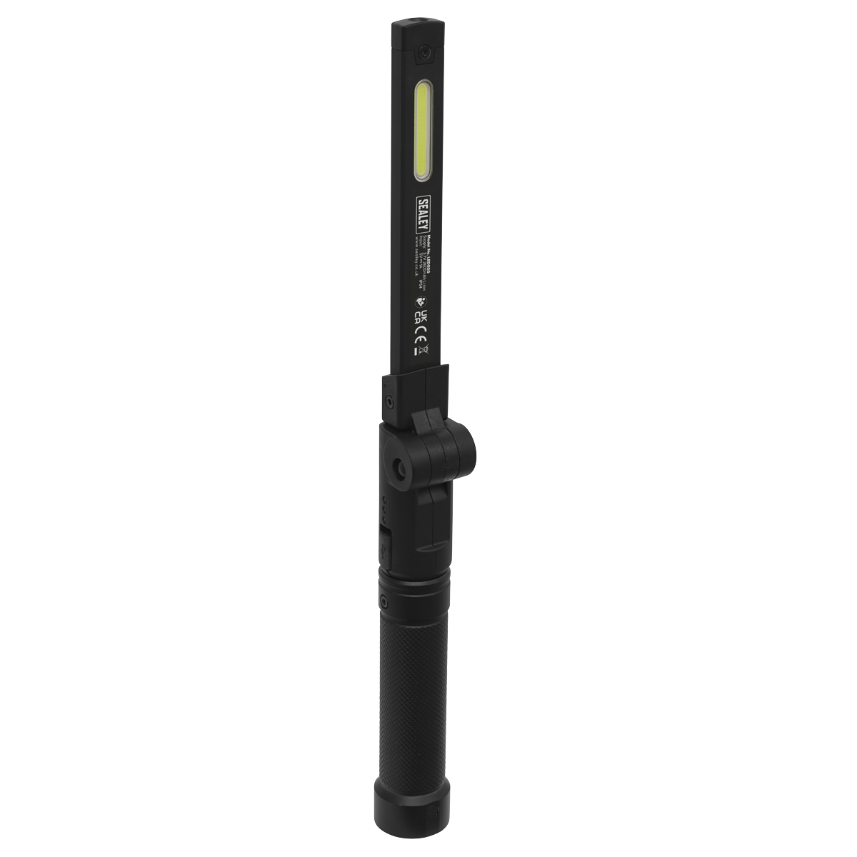 Sealey Rechargeable Aluminium Folding Pocket Light 2 COB & 1 SMD LED LED02G
