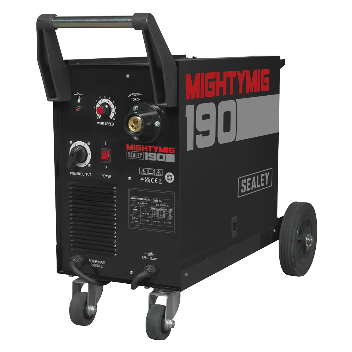 Sealey Professional Gas/Gasless MIG Welder with Euro Torch 190A MIGHTYMIG190