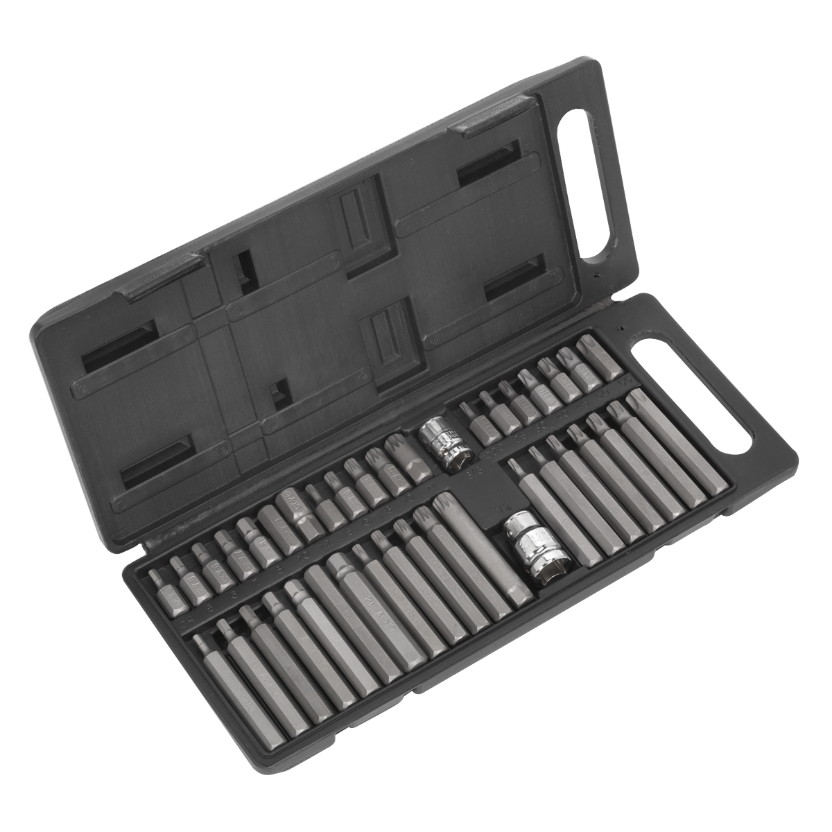 Sealey Siegen TRX-Star*/Hex/Spline Bit Set 3/8" & 1/2"Sq Drive 40pc S0982