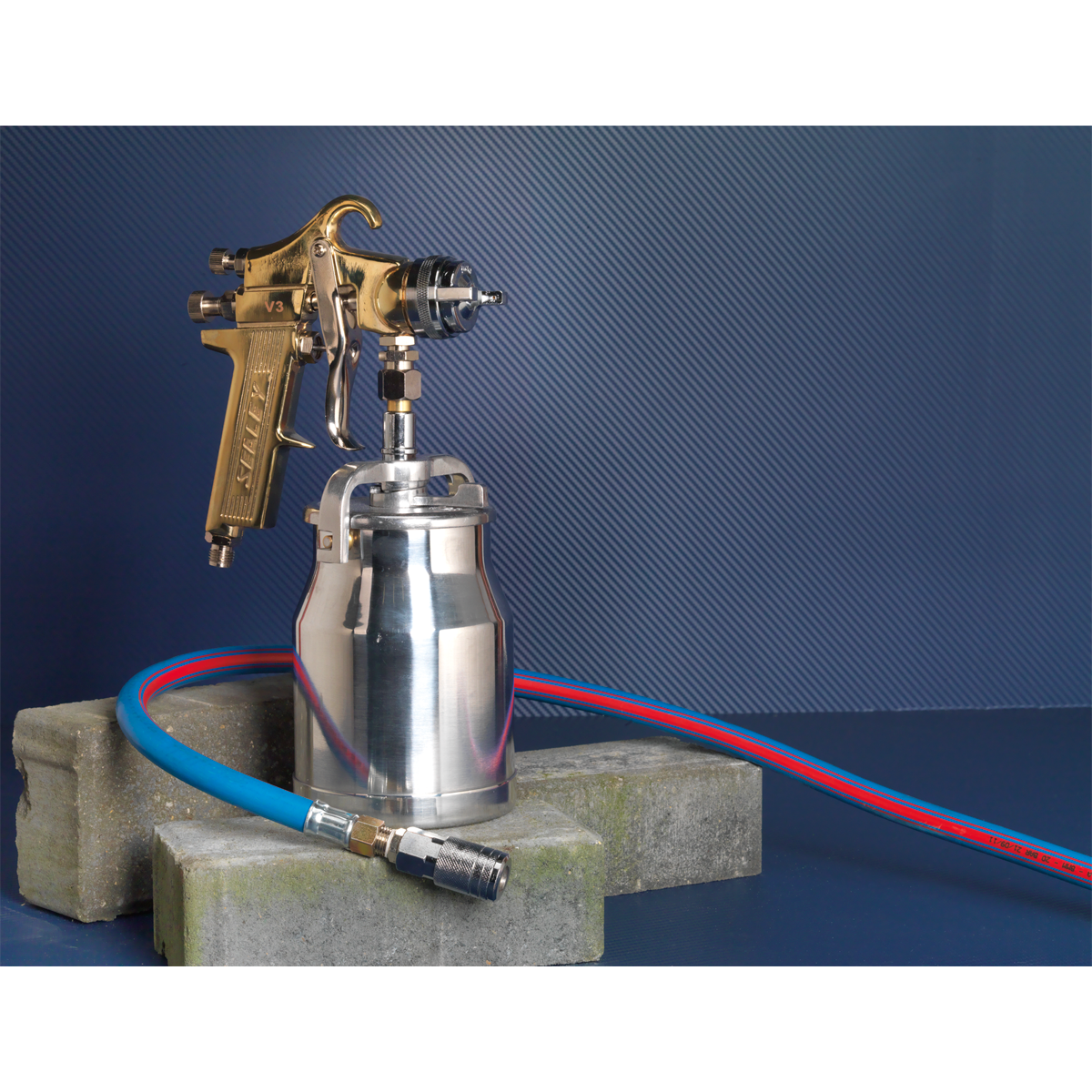 Sealey Workshop Gold Series Suction Feed Spray Gun 1.8mm Set-Up S701