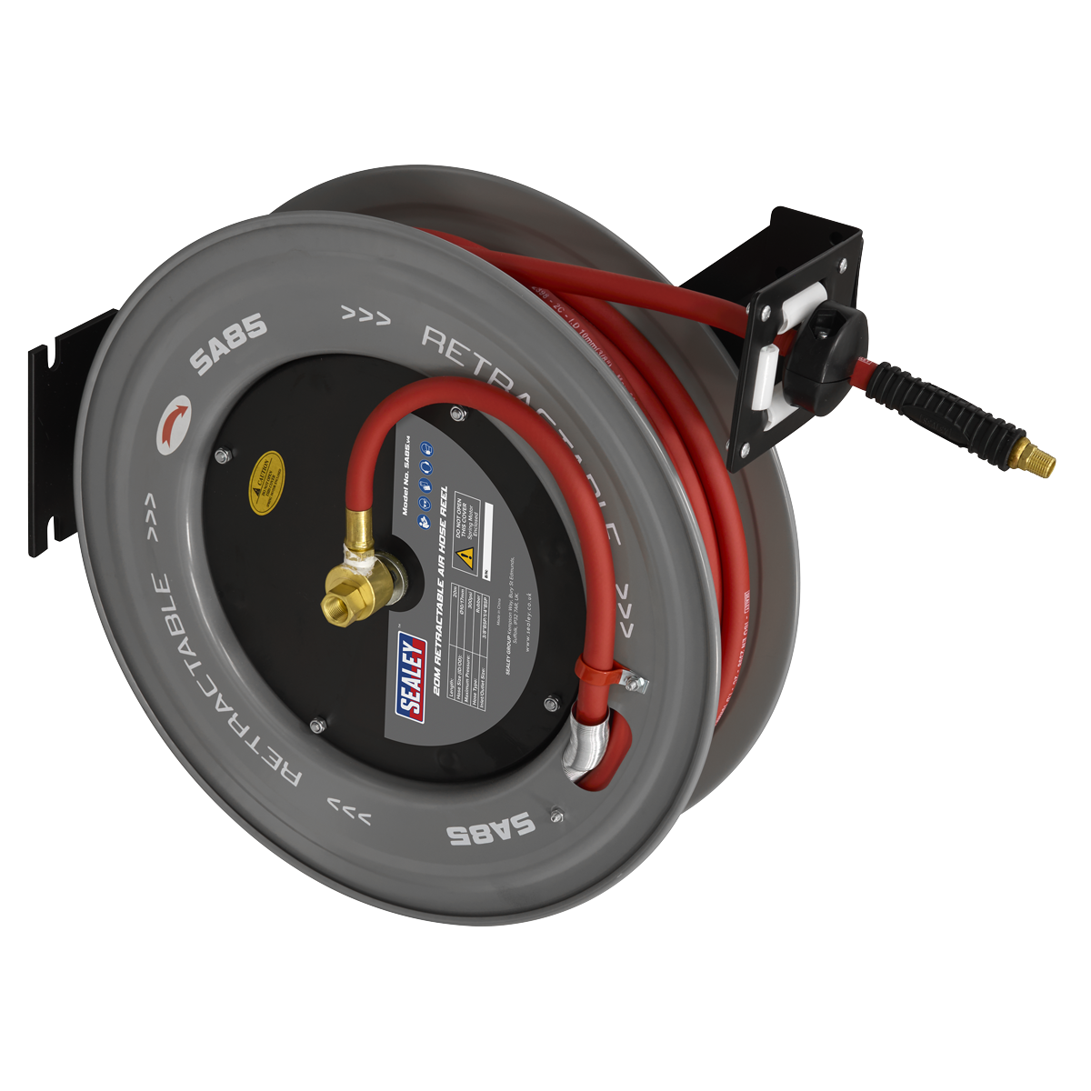 Sealey 20m Retractable Rubber Air Hose with Steel Reel 10mm ID SA85