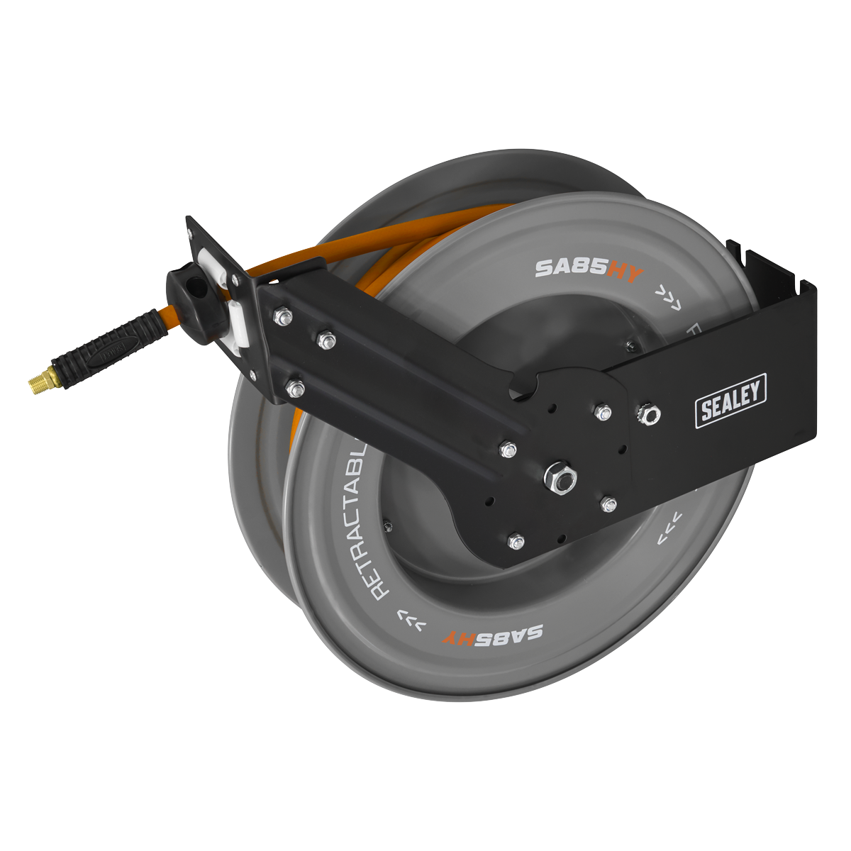 Sealey 20m Retractable High-Visibility Hybrid Air Hose with Steel Reel 10mm ID SA85HY
