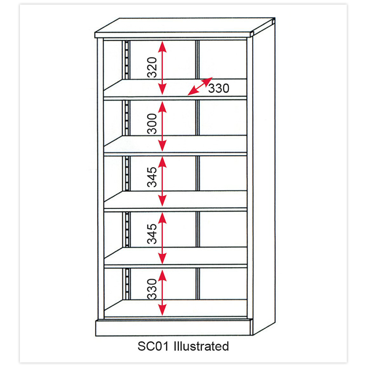 Sealey Floor Cabinet 4 Shelf 2 Door SC01