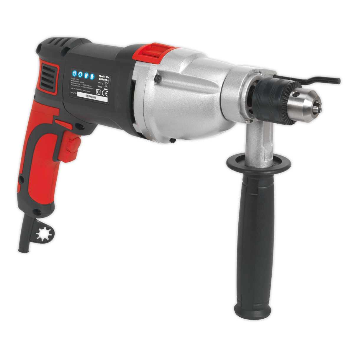 Sealey 13mm 2 Mechanical Plus Variable Speed Hammer Drill 1050W/230V SD1000