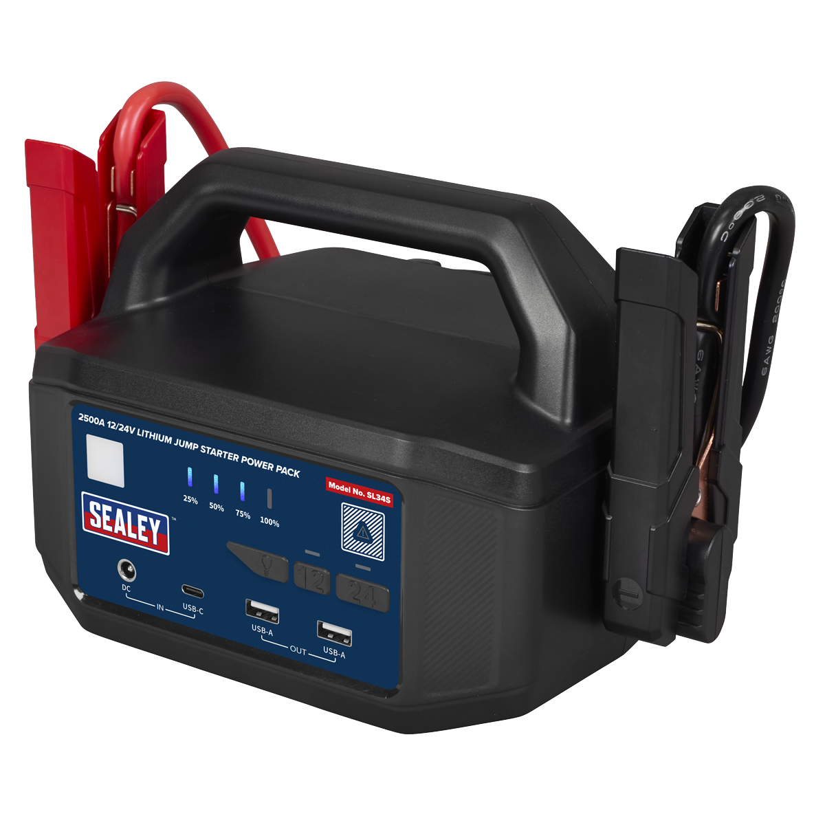 Sealey 12/24V Lithium-ion Jump Starter Power Pack 2500A SL34S