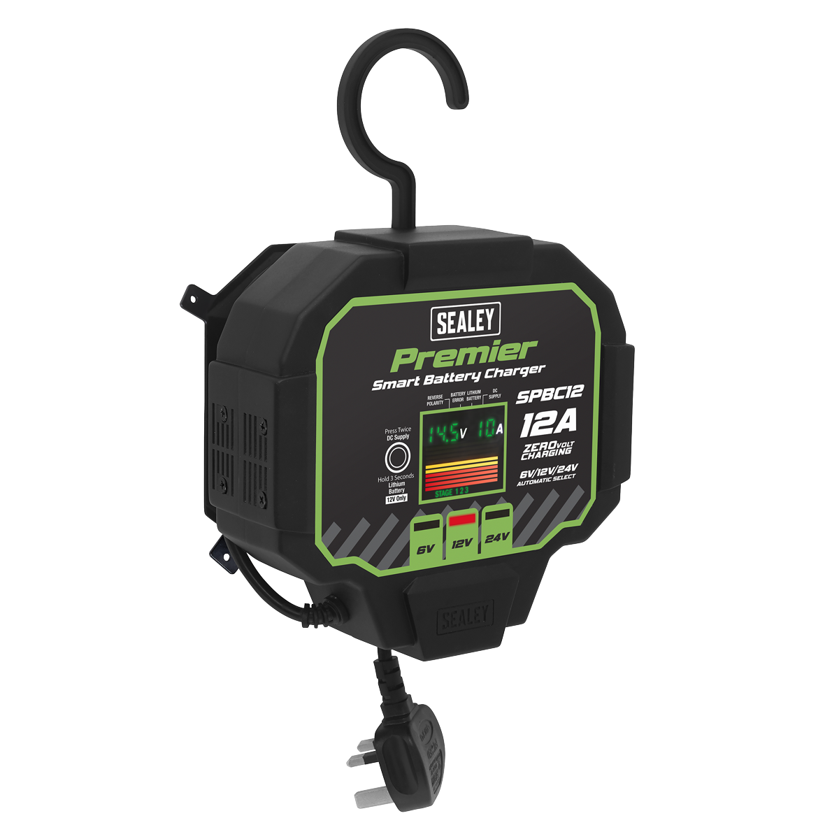 Sealey Premier Fully Automatic Battery Charger & Maintainer 12A SPBC12