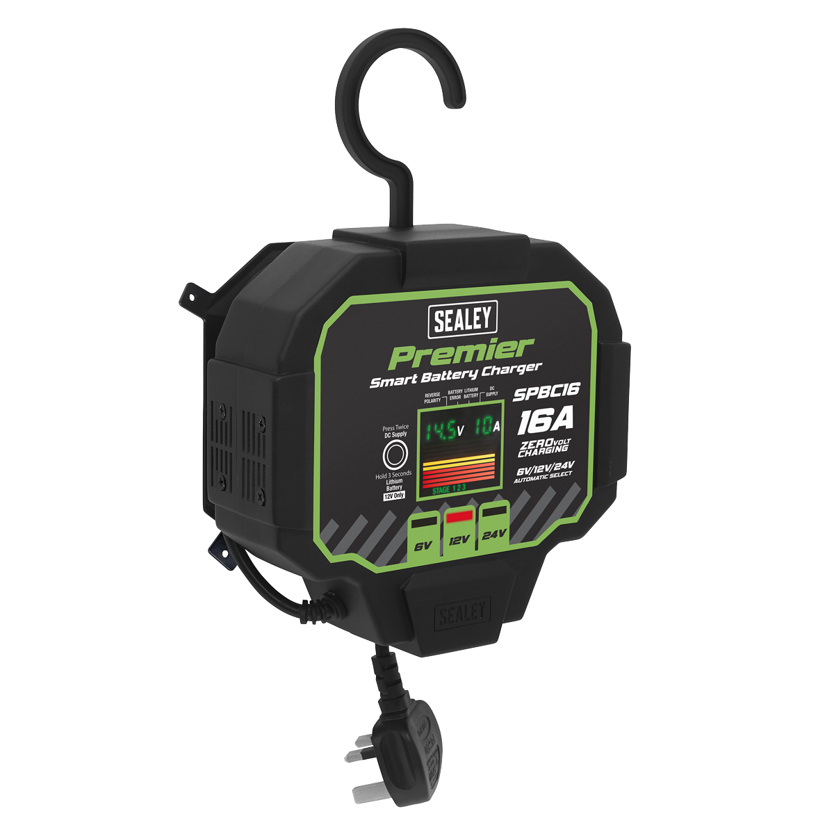Sealey Premier Fully Automatic Battery Charger & Maintainer 16A SPBC16