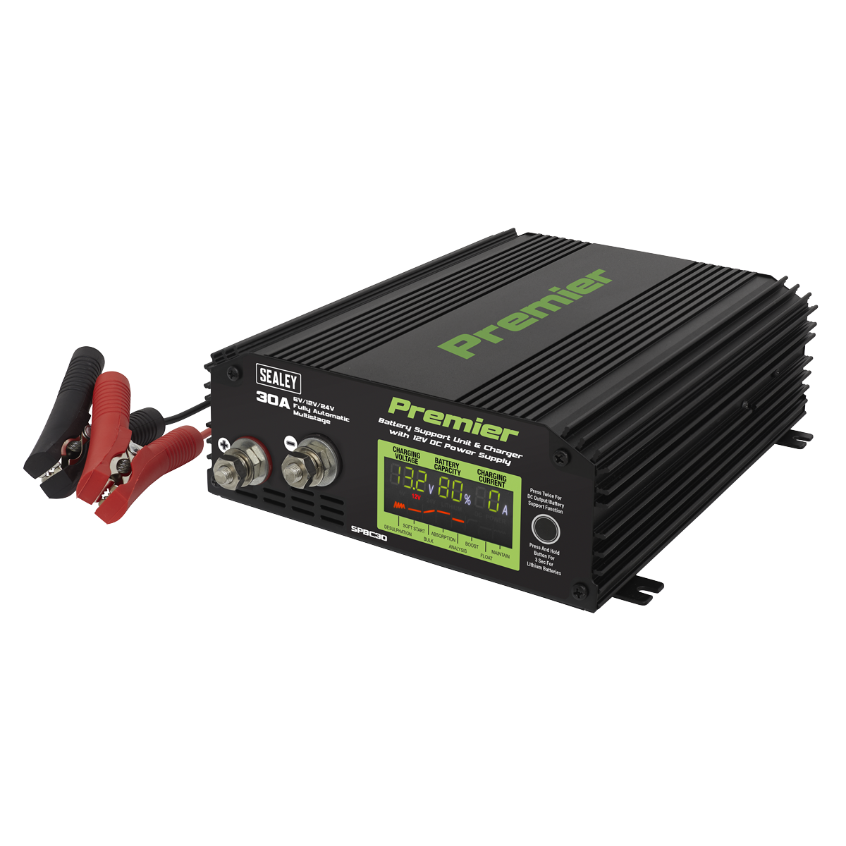 Sealey Premier Battery Support Unit Charger & Maintainer 30A SPBC30
