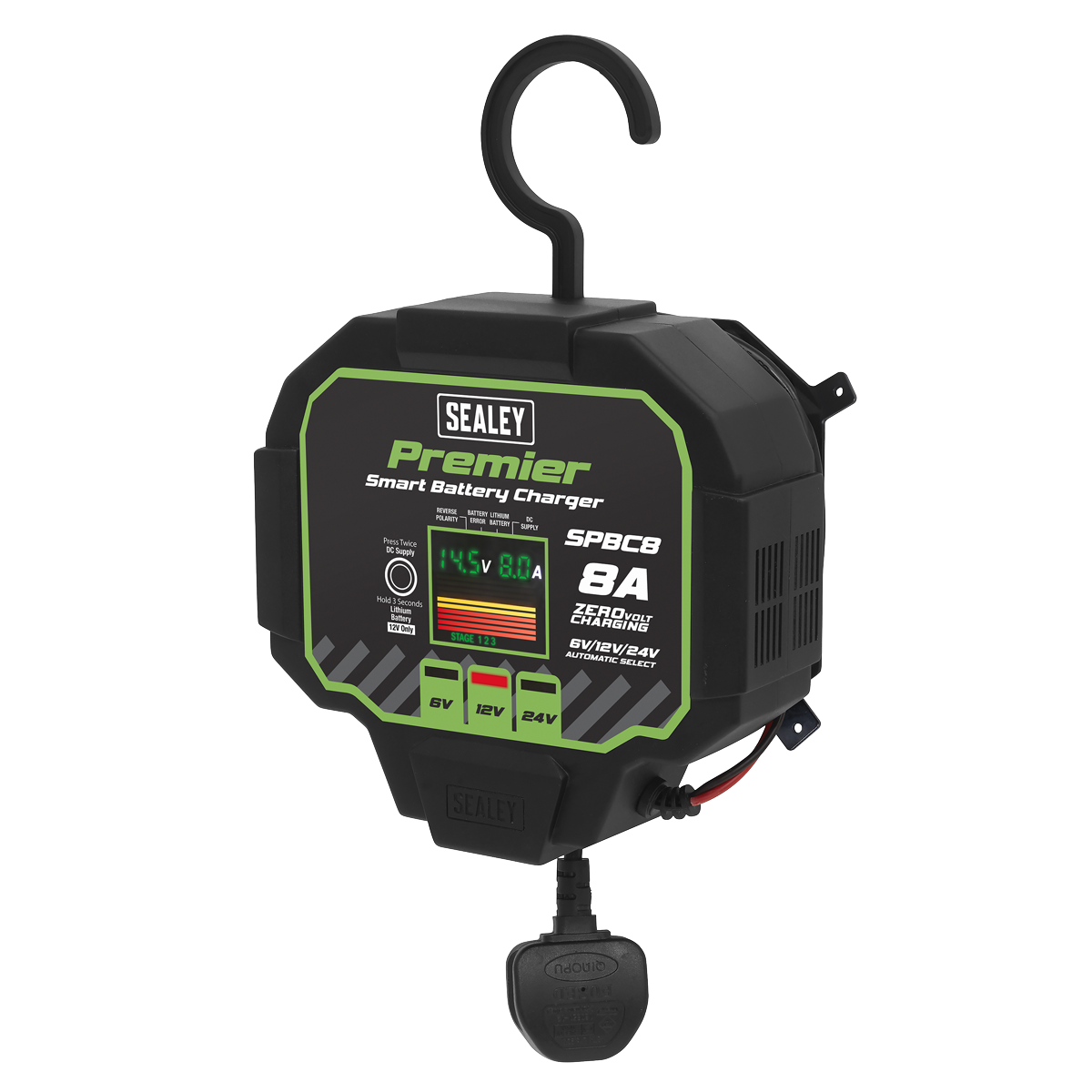 Sealey Premier Fully Automatic Battery Charger & Maintainer 8A SPBC8