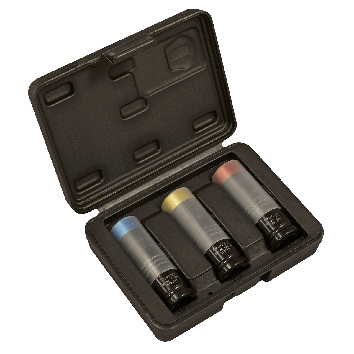 Sealey Premier Alloy Wheel Ultra-Power Impact Socket Set 1/2"Sq Drive 3pc SX039
